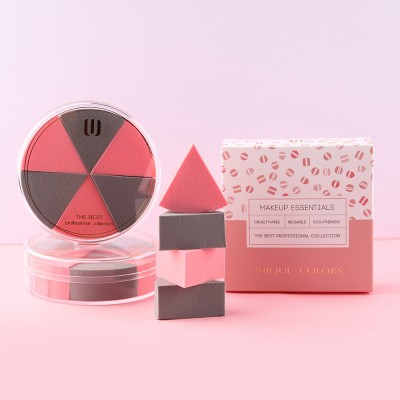 6pc mix color makeup blender powder puff beauty sponge set with box