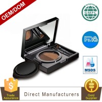 Private label customized makeup eyeshadow with eyebrow powder stencils and brush