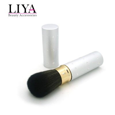 Manufacturer supplies retractable powder blush makeup metal brush